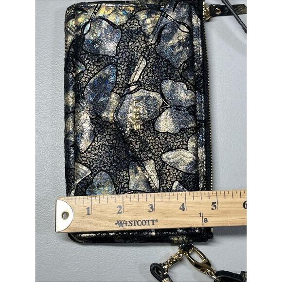 Lodis Butterfly Leather Crossbody Wallet Purse Wristlet Black Iridescent - Picture 10 of 12